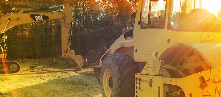 heavy construction equipment at job site