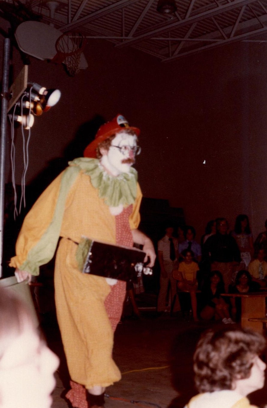 Fred Ode clowning around in 1977