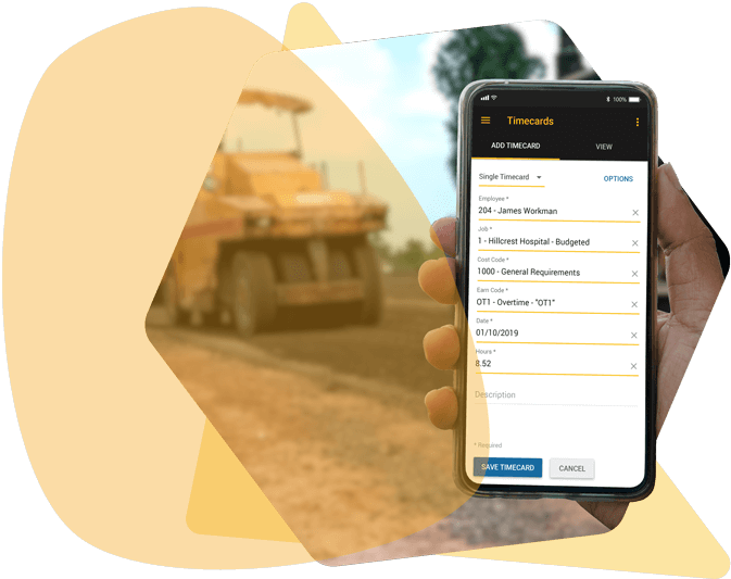 Mobile view of Foundation's Construction Accounting Software