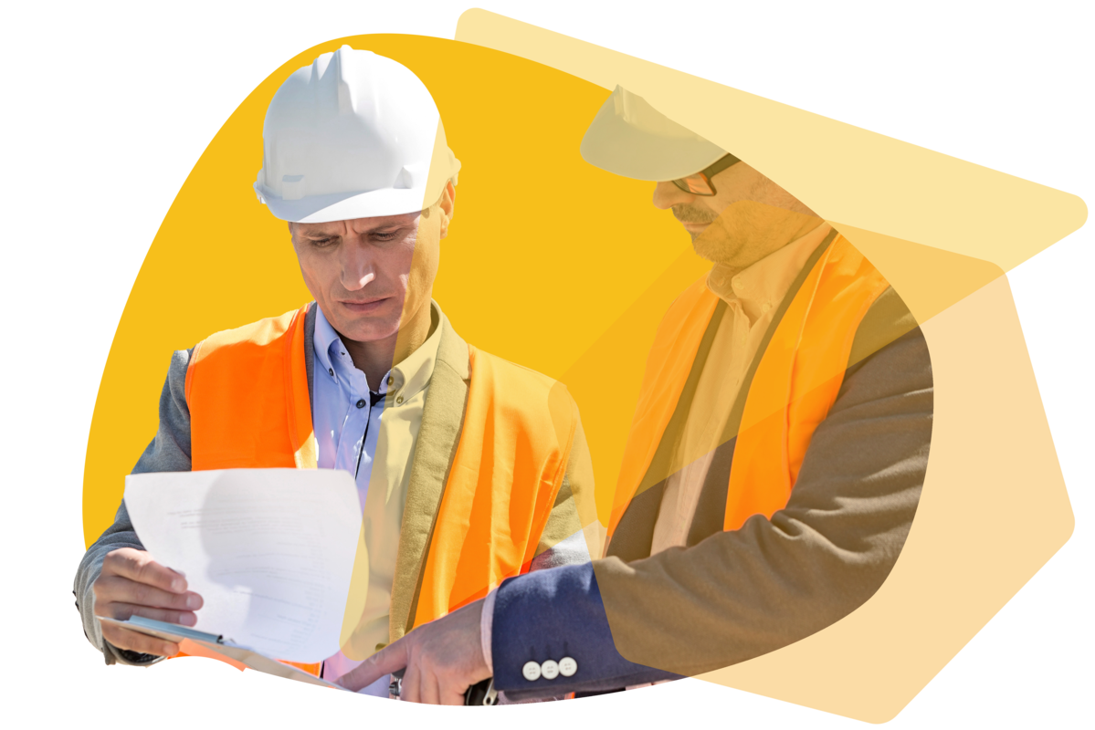 contractor about to lay a brick down