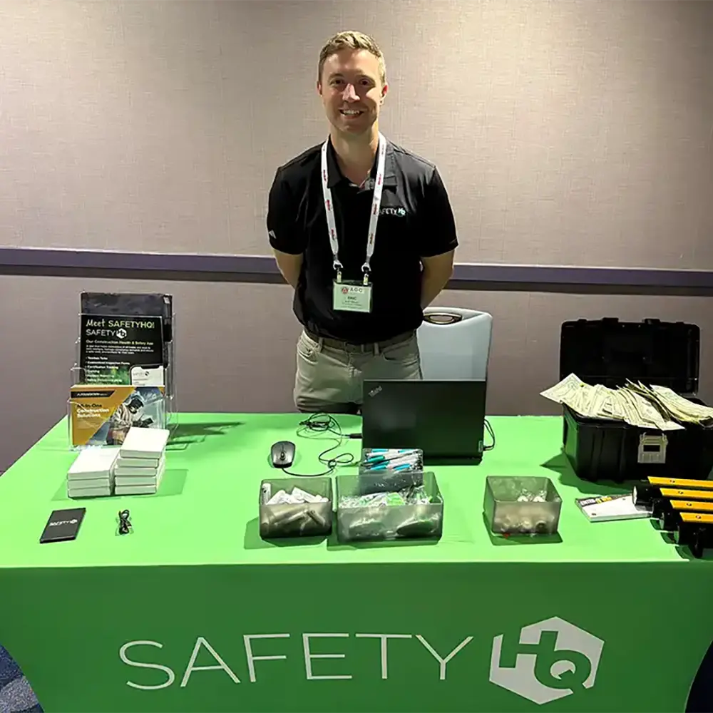 Eric showing SafetyHQ at a recent construction tradeshow